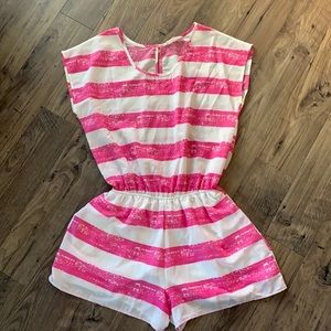 Stripped Pink and White Romper